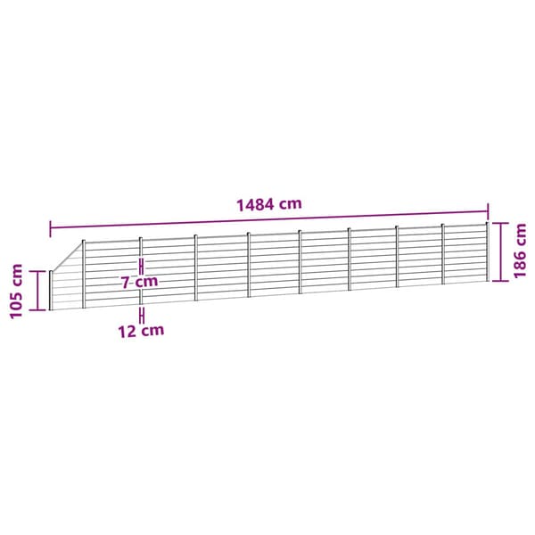 Stängselpanel 9 pcs WPC och aluminium Brun