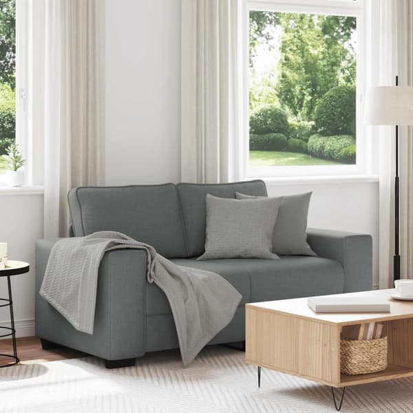 2-sitssoffa mörkgrå 160x77x82 cm tyg