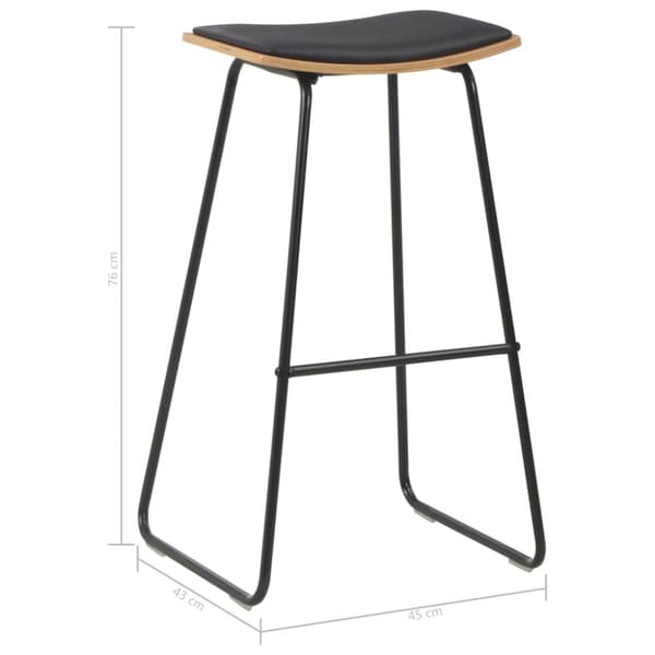 Barstolar 6 st svart konstläder