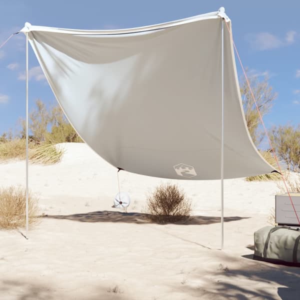 Strandskydd med sandpåsar grå 214x236 cm