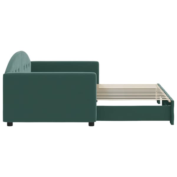 Dagbädd utdragbar mörkgrön 90x200 cm sammet