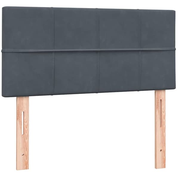 Ramsäng med madrass mörkgrå 80x220 cm sammet