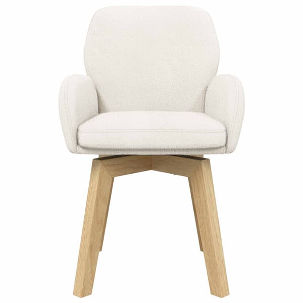 Matstolar 6 pcs Bouclé Gräddvit 59 x 57 x 85 cm