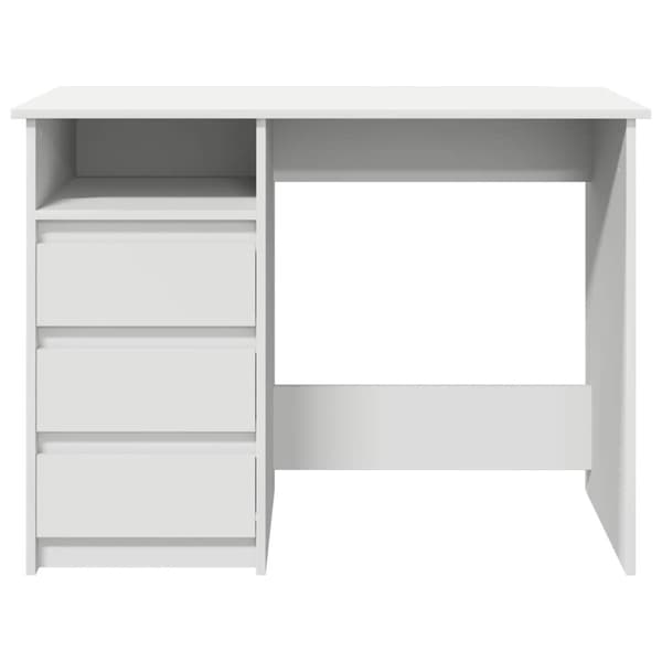 Skrivbord vit 102x50x75 cm konstruerat trä