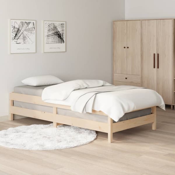 Stapelbar säng 75x190 cm massivt furuträ