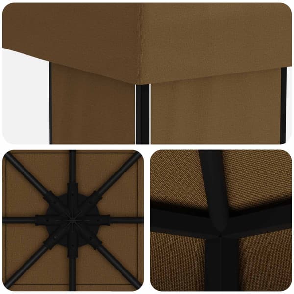 Paviljong 4 × 3 m Taupe Polyester och Stål 190
