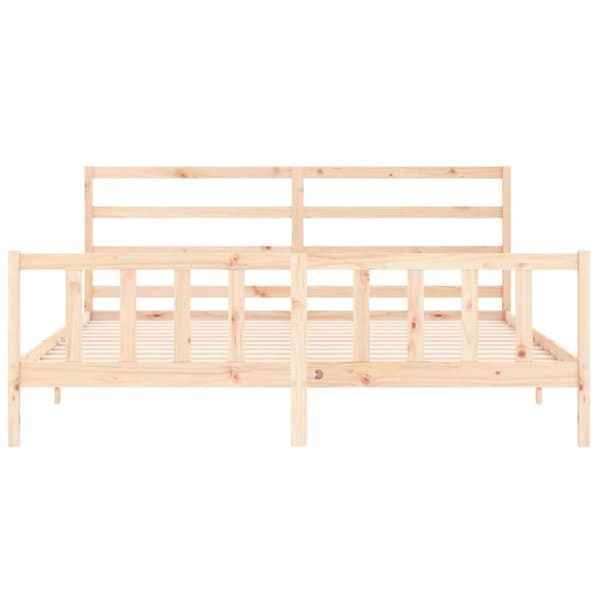 Sängram utan madrass 200x200 cm massiv furu
