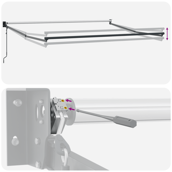 Markis Vit 500 × 300 cm Polyester och metall