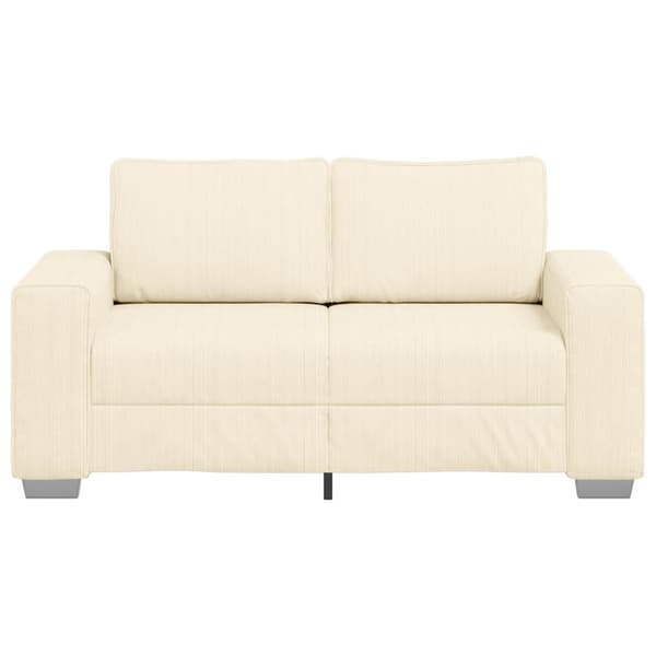 Loveseat soffa cremefärgad 160x77x82 cm manchestertyg
