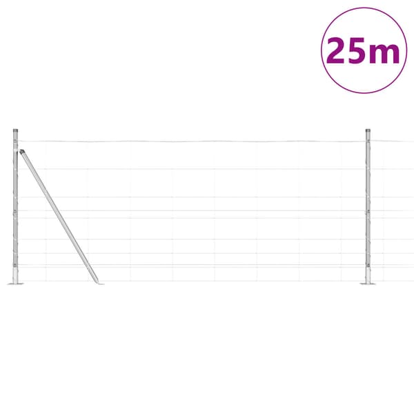 Stängselstolpe Galvaniserad 25 x 1 m Stål