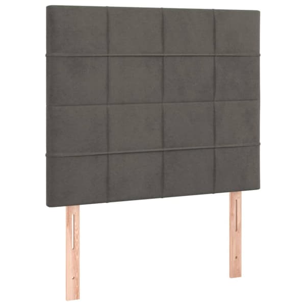Ramsäng med madrass mörkgrå 90x200 cm sammet