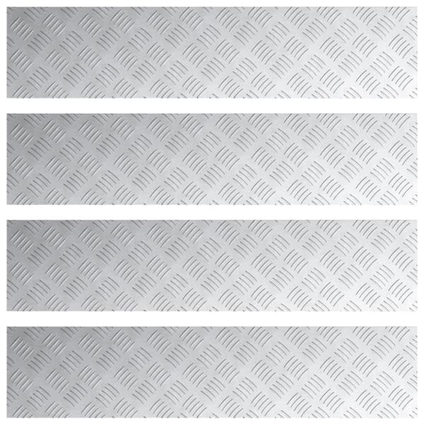 Trappsteg Rektangulär 4 pcs Silver 90 x 20 cm Aluminium