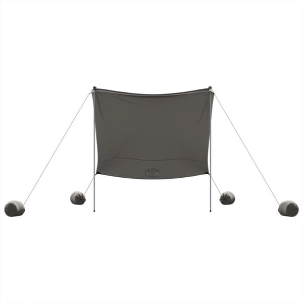 Strandskydd med sandpåsar grå 214x236 cm