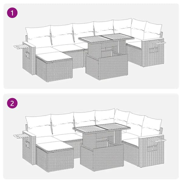 Trädgårdssoffset med dynor 8 delar grå konstrotting akaciaträ