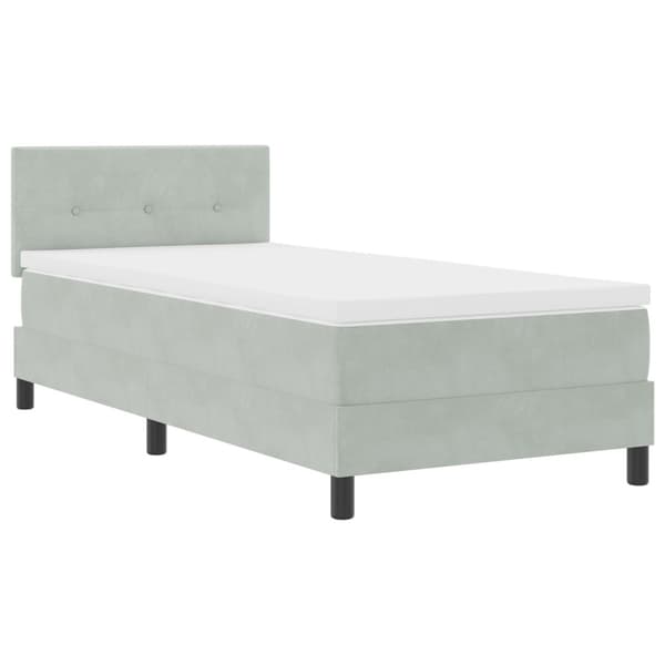 Bäddfjäder med madrass Ljusgrå 100 x 200 cm Sammet