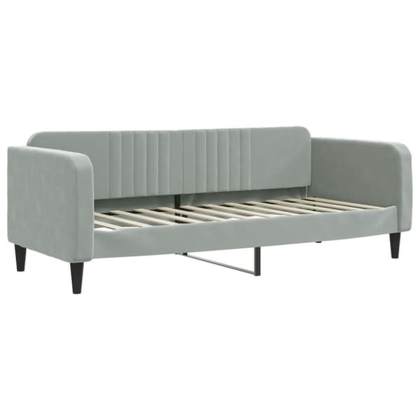 Dagbädd med madrass ljusgrå 80x200 cm sammet