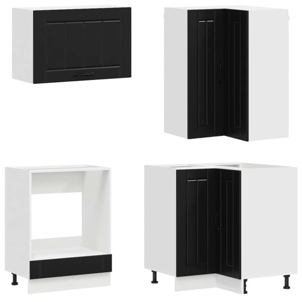 Köksenhet LUCCA 8 pcs Svart Konstruerat trä