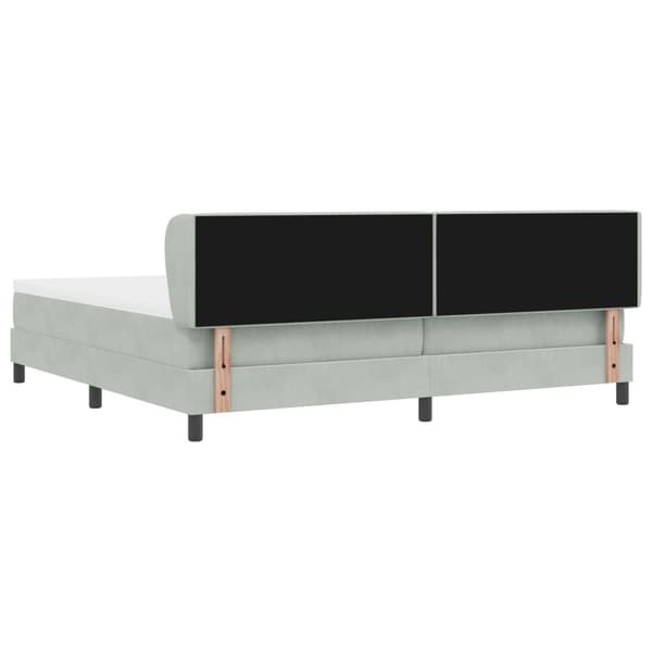 Bäddfjäder med madrass Ljusgrå 200 x 200 cm Sammet