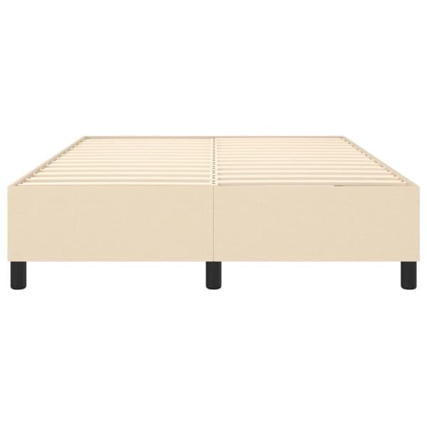 Boxspring-sängram gräddvit 140x200 cm tyg