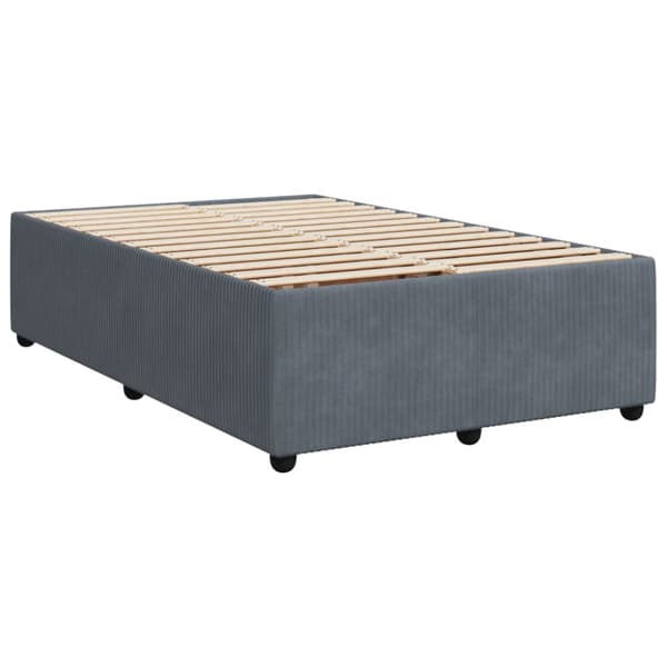 Ramsäng med madrass mörkgrå 120x190 cm sammet