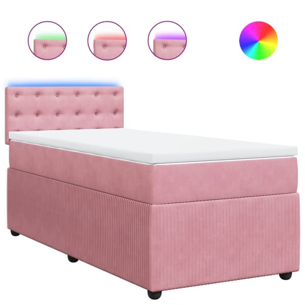 Ramsäng med madrass rosa 80x200 cm sammet