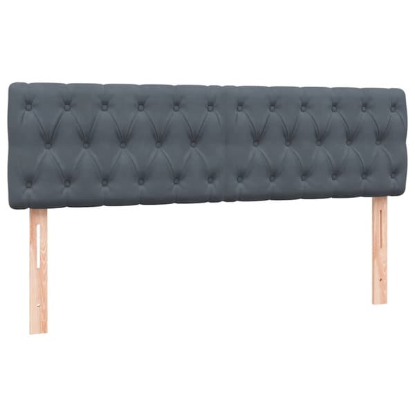Ramsäng med madrass mörkgrå 160x210 cm sammet