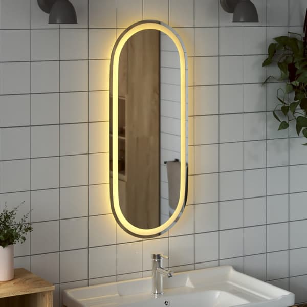 Badrumsspegel LED 90x40 cm oval