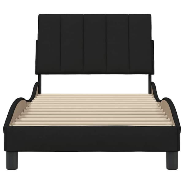 Bed Frame without Mattress "Hanko" Black 90x190 cm Fabric