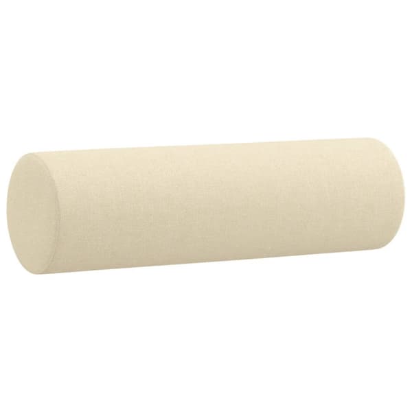 2-sits soffa med prydnadskuddar gräddvit 120 cm tyg