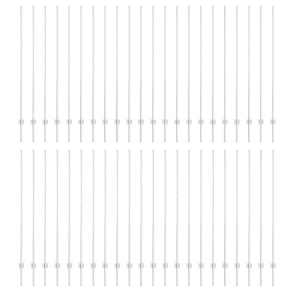 Stängselstolpe 44 pcs Silver 200 cm Stål