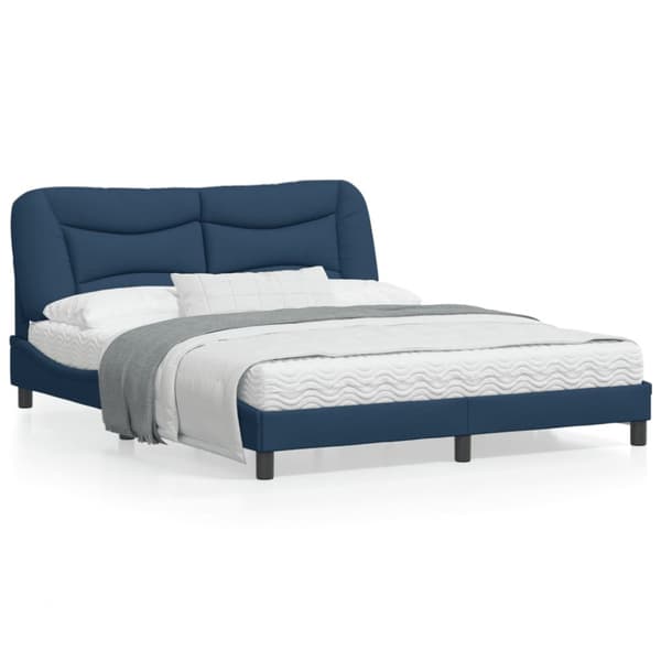 Bed Frame without Mattress "Hvar" Blue 160x200 cm Fabric