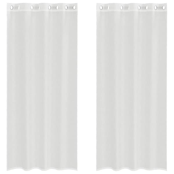Voile gardiner med genomföringar 2 st vit