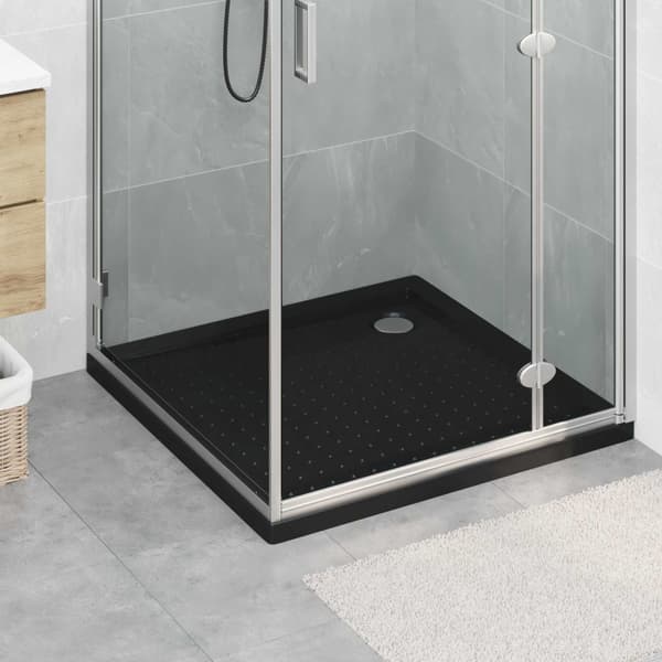 Duschbas Tray med Prickar 90 x 90 x 4 cm ABS Svart