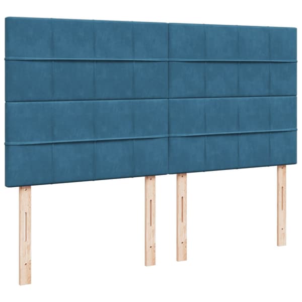 Ramsäng med madrass blå 180x200 cm sammet