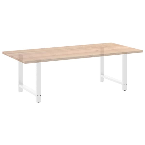 Matbordsben vita 2 st 100x(72-73) cm stål