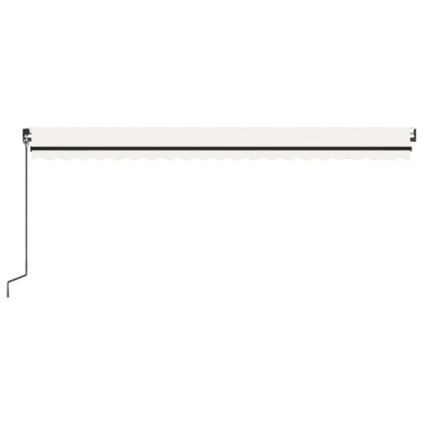 Automatisk markis med vindsensor & LED 500x350 cm gräddvit