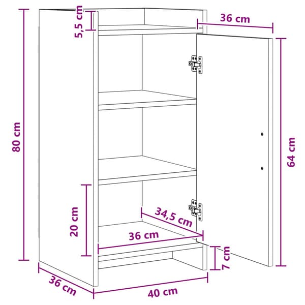 Sideboard Vit 40 x 36 x 80 cm Konstruerat trä