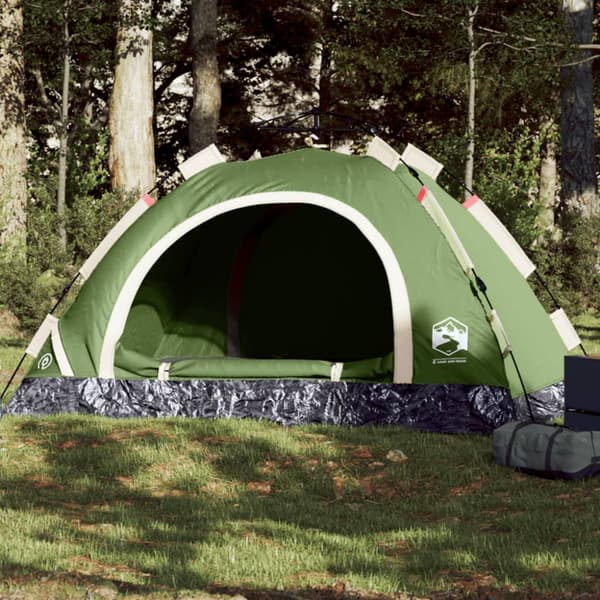 Campingtält 4 personer grön snabbrest