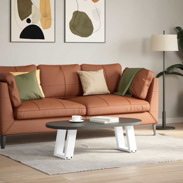 Soffbordsben U-formade 2 st vita 30x(30-31) cm stål
