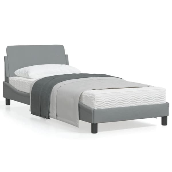 Bed Frame "Dover" Light Grey 80x200 cm Fabric
