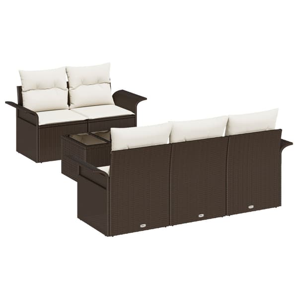 Soffset med kudde 6 pcs Brun konstrotting