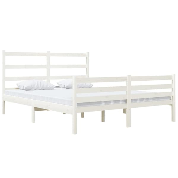 Sängram vit massiv furu 120x190 cm