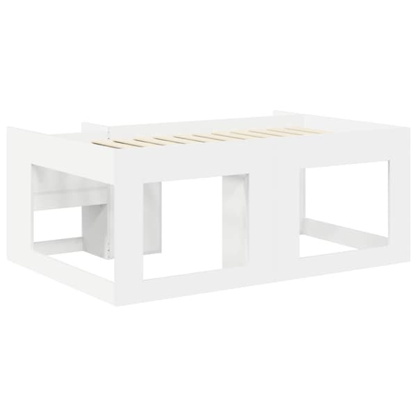Barnsängsram med förvaring Vit 80 x 160 cm Konstruerat trä