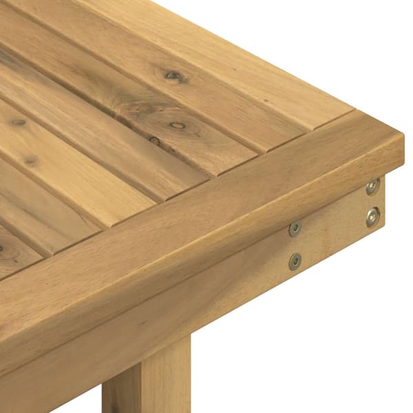 Trädgårdskaffebord i solid akaciaträ med justerbar höjd Vit