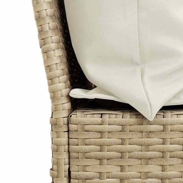 Trädgårdssoffa med dynor beige konstrotting