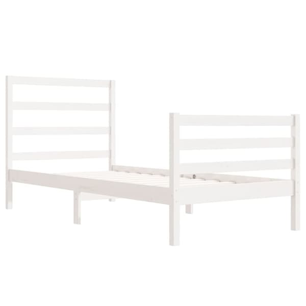 Sängram vit massiv furu 90x190 cm