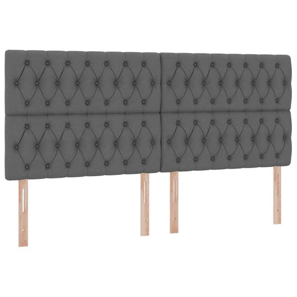 Förvaringssäng med LED med led Mörkgrå 200 x 200 cm Polyester