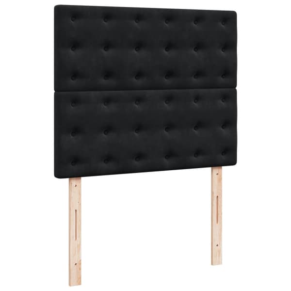 Ramsäng med madrass svart 120x200 cm sammet