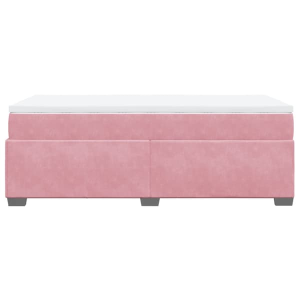 Ramsäng med madrass rosa 80x200 cm sammet