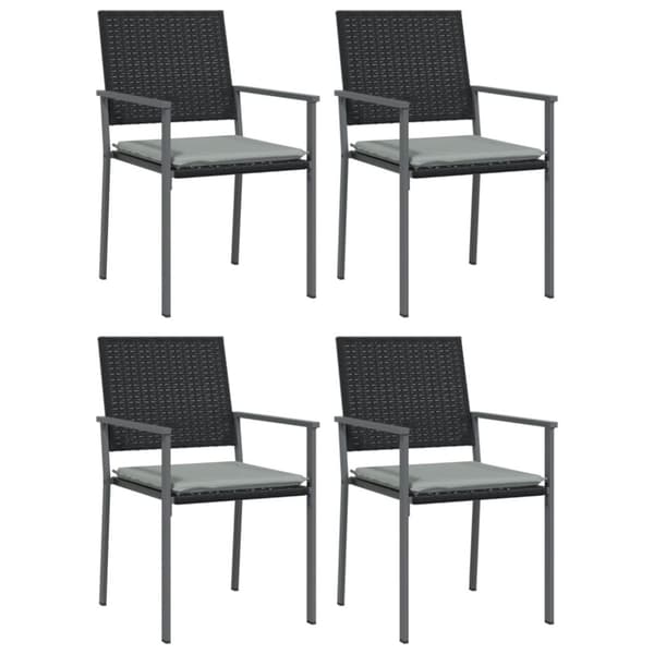 Matgrupp för trädgården dynor 5 delar konstrottning & stål